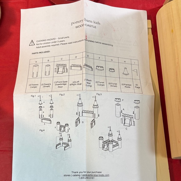 Pottery Barn Kids 16 Wooden Building Blocks Pieces Castle Set - Picture 11 of 12